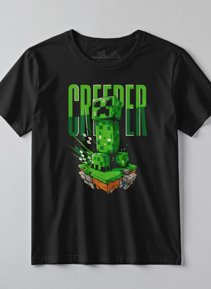 Tricou copii CREEPER NEGRU 4-16 ani