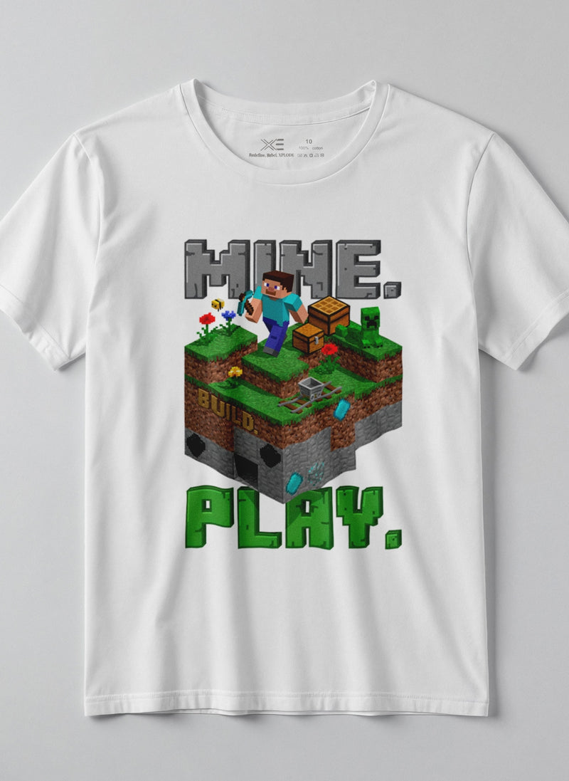 Tricou copii Mine. Build. Play. 4-16 ani