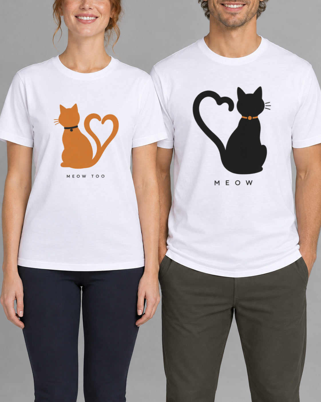 Set tricouri cuplu Cats-1