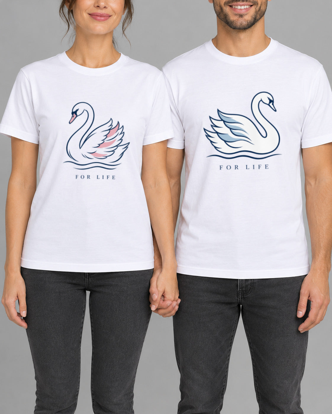Set tricouri cuplu Swan-1