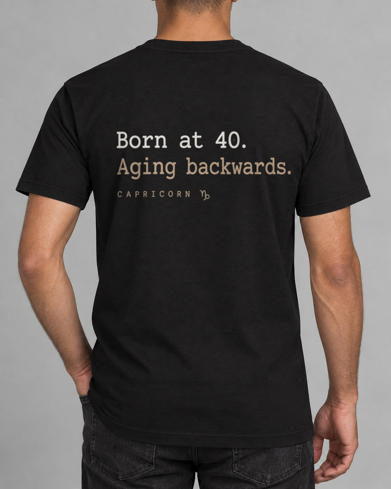 Capricorn Born at 40 T-shirt-1