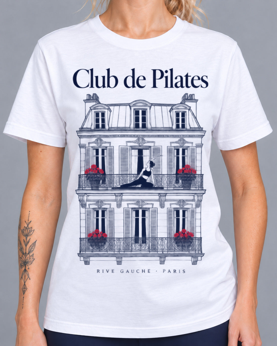 Tricou Club de Pilates Paris – culoare alb