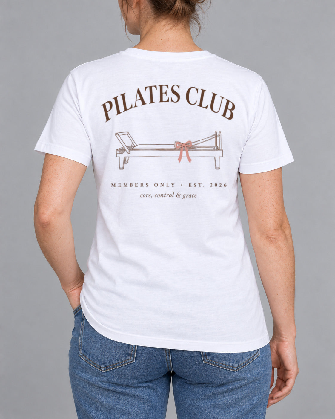 Tricou Pilates Club Members Only – culoare alb