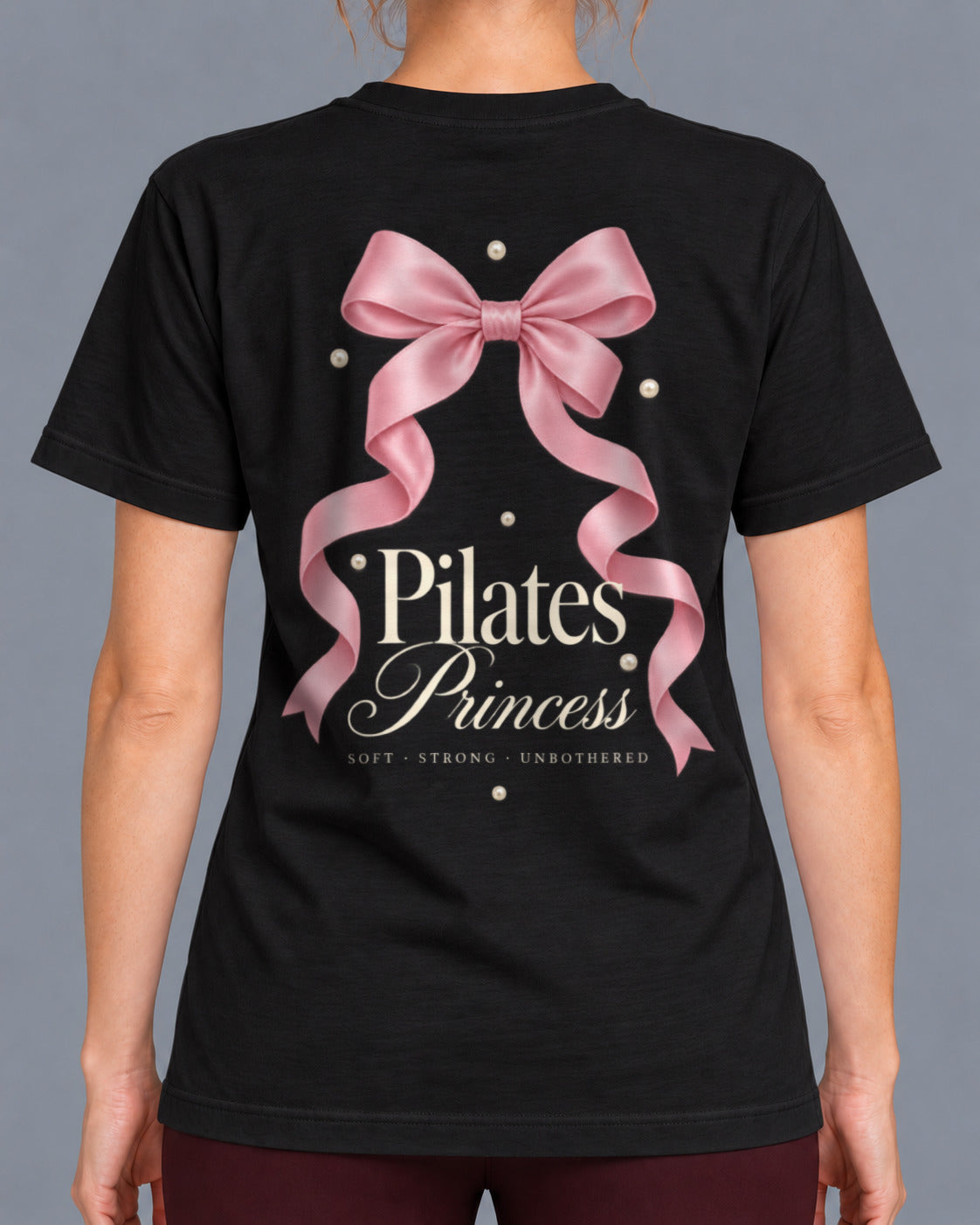Tricou Pilates Princess Soft Strong Unbothered – culoare negru