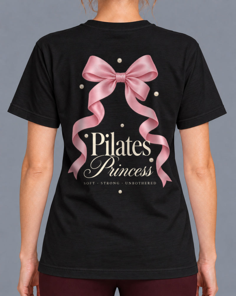 Tricou Pilates Princess Soft Strong Unbothered – culoare negru