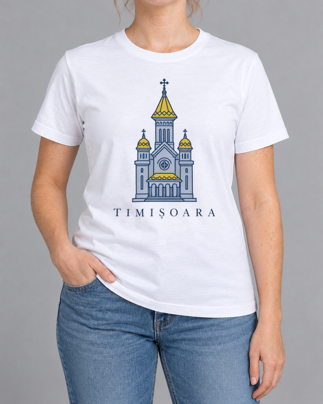 Tricou Timișoara – culoare alb