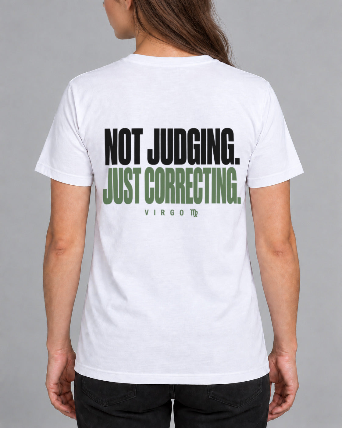 Virgo-T-Shirt „Not judging“